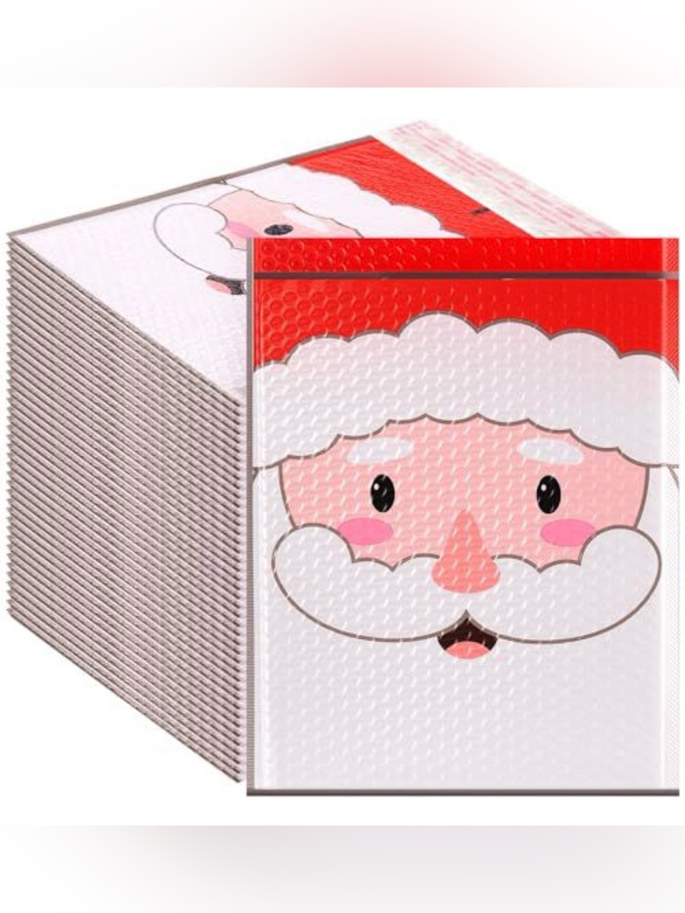 Santa Face Holiday Beverage Napkins - Red and White Festive Cocktail Napkins